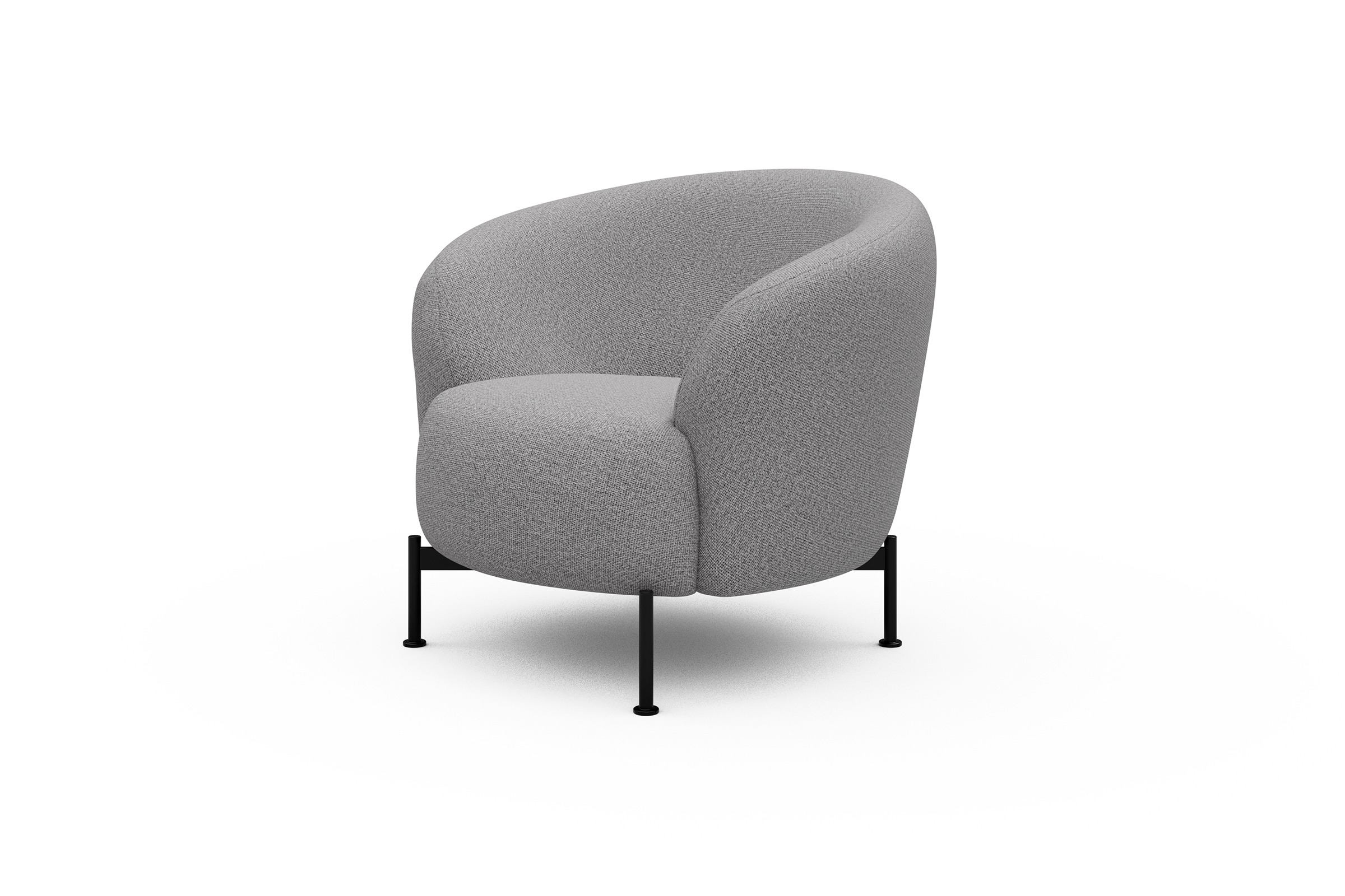 Sessel Ronda X-Metallgestell Schwarz Sama-Grey