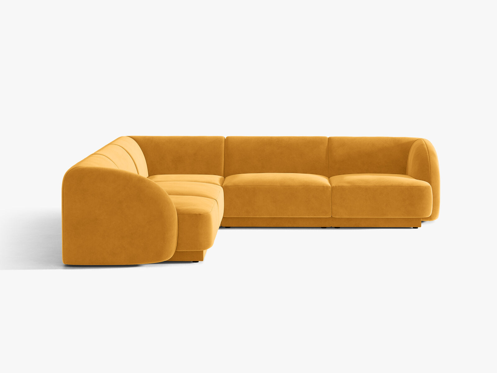 Micadoni 5-Sitzer Symmetrisches Ecksofa Miley Samt Venus Gelb