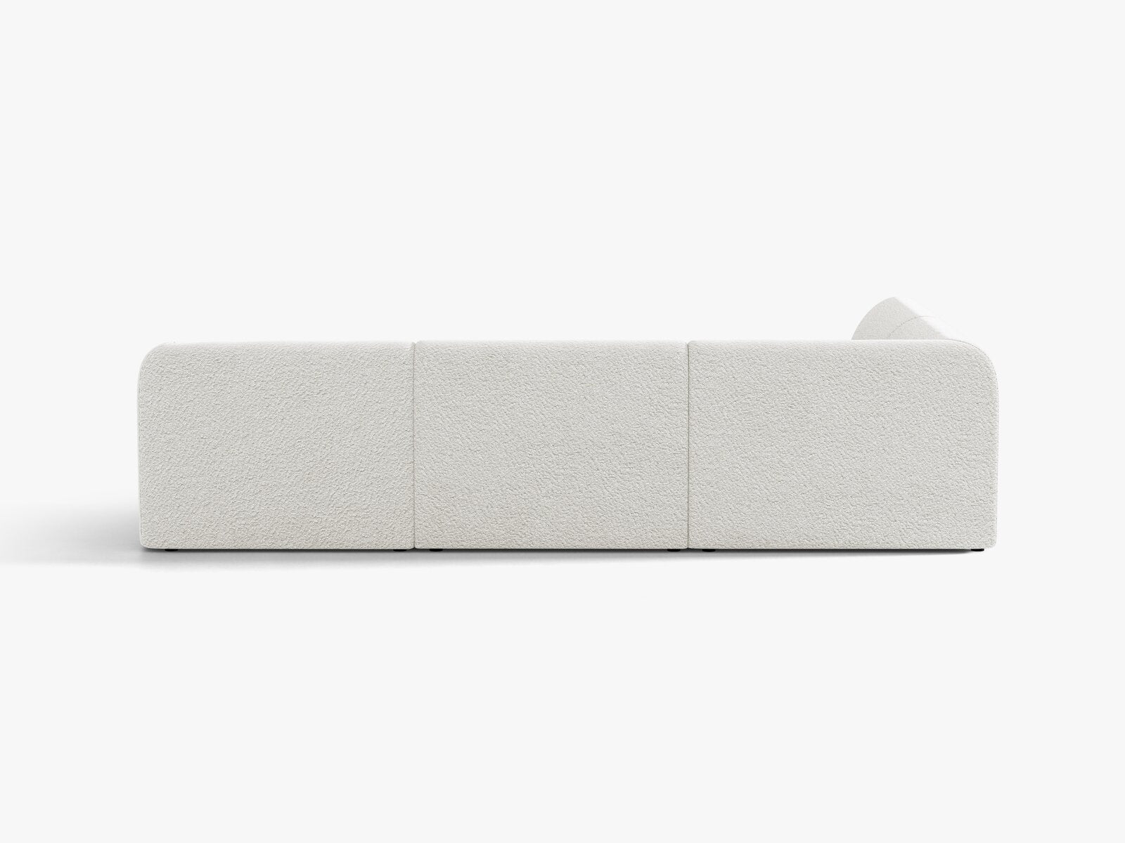 Micadoni Ecksofa Miley 6-Sitzer Links Boucle Baloo Weiß