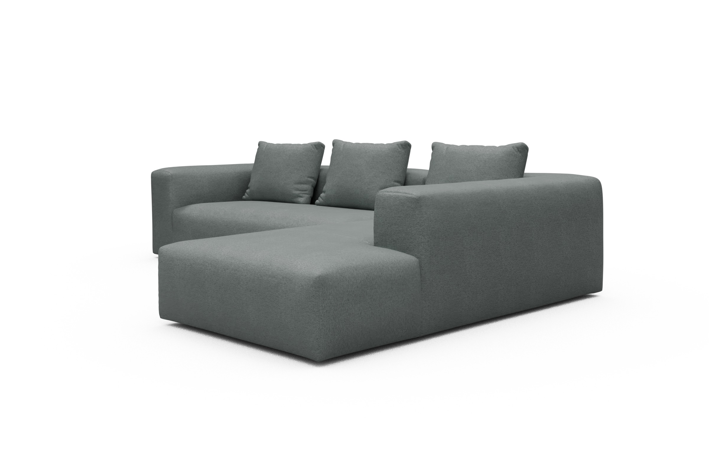 Ecksofa Fred Relax-Ecke rechts mit 2,5-Sitzer Denari-Soft-Grey