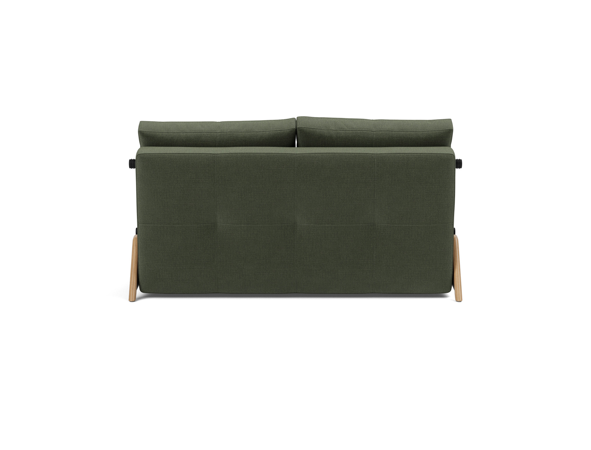Schlafsofa Cubed 140 Chenille Esina 413-Olive-Green Beine Eiche