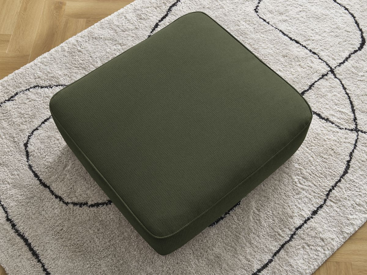 Bobochic Leopold Pouf Melange-Stoff Dunkelgrün