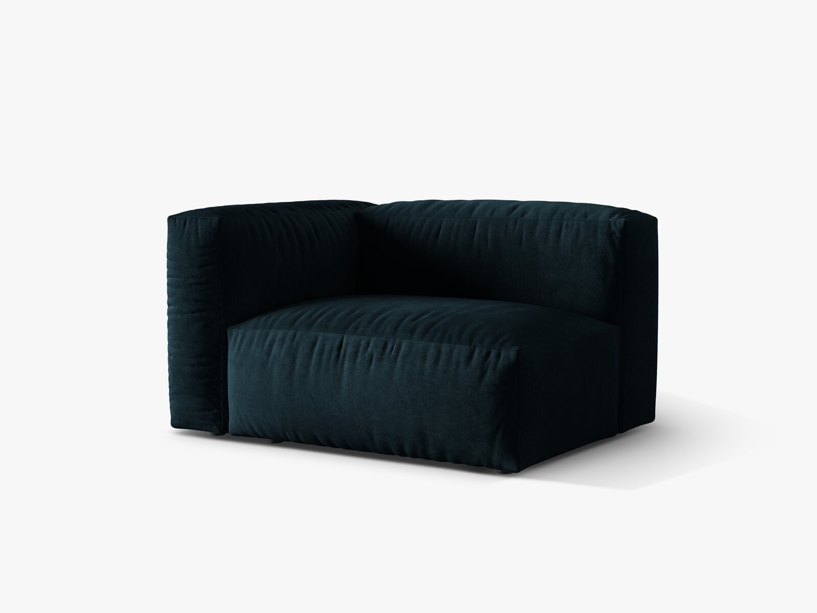 Micadoni Eckmodul Martina 1-Sitzer Links Samt Vogue Tiefes Petrol