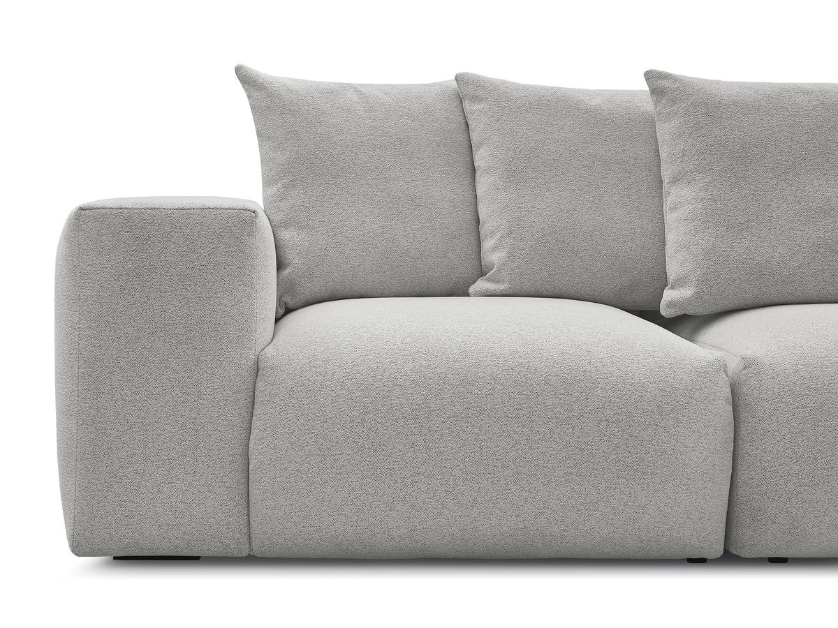 Bobochic Voltaire Sofa 3-Sitzer 248 × 100 cm Melange-Stoff Hellgrau
