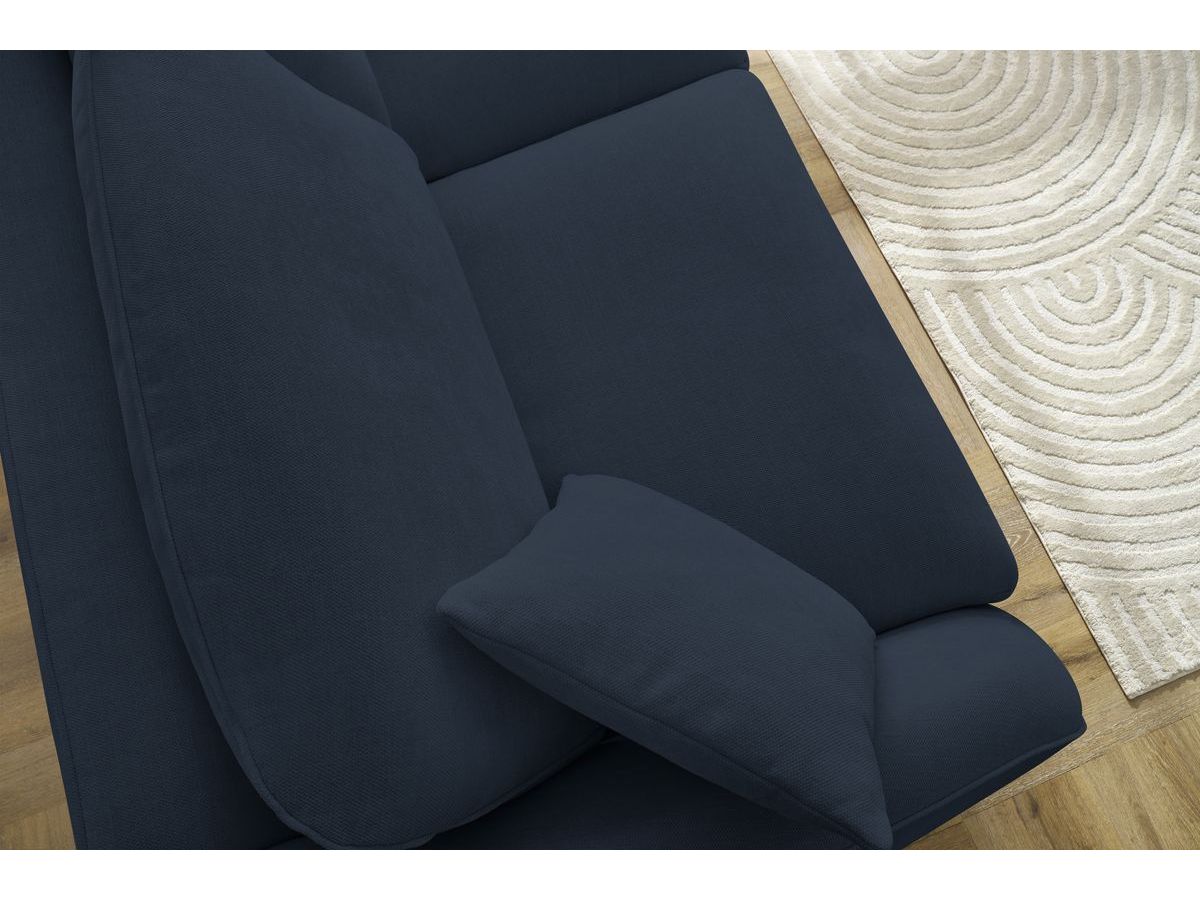 Bobochic Cezanne Schlafsofa 3-Sitzer Stoff Dunkelblau, Liegefläche 160 × 194 cm