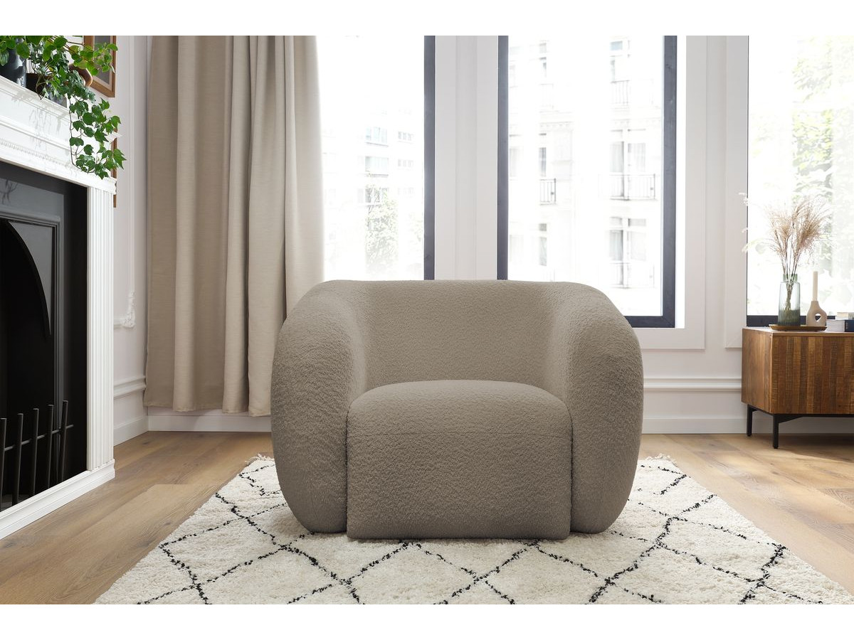 Bobochic Celine Sessel Bouclé-Stoff Taupe