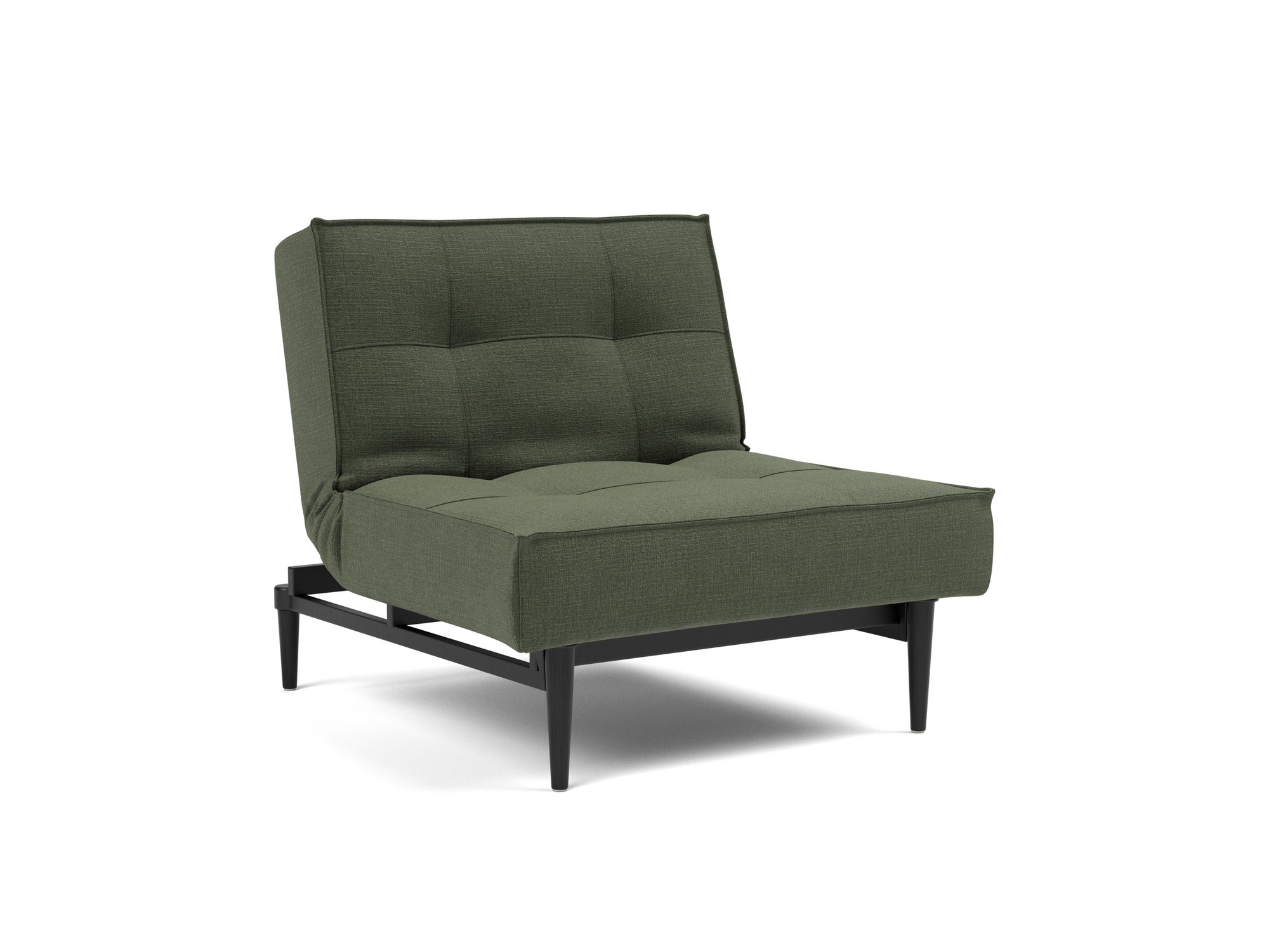 Sessel Splitback Chenille Esina 413-Olive-Green Beine Styletto Eiche schwarz