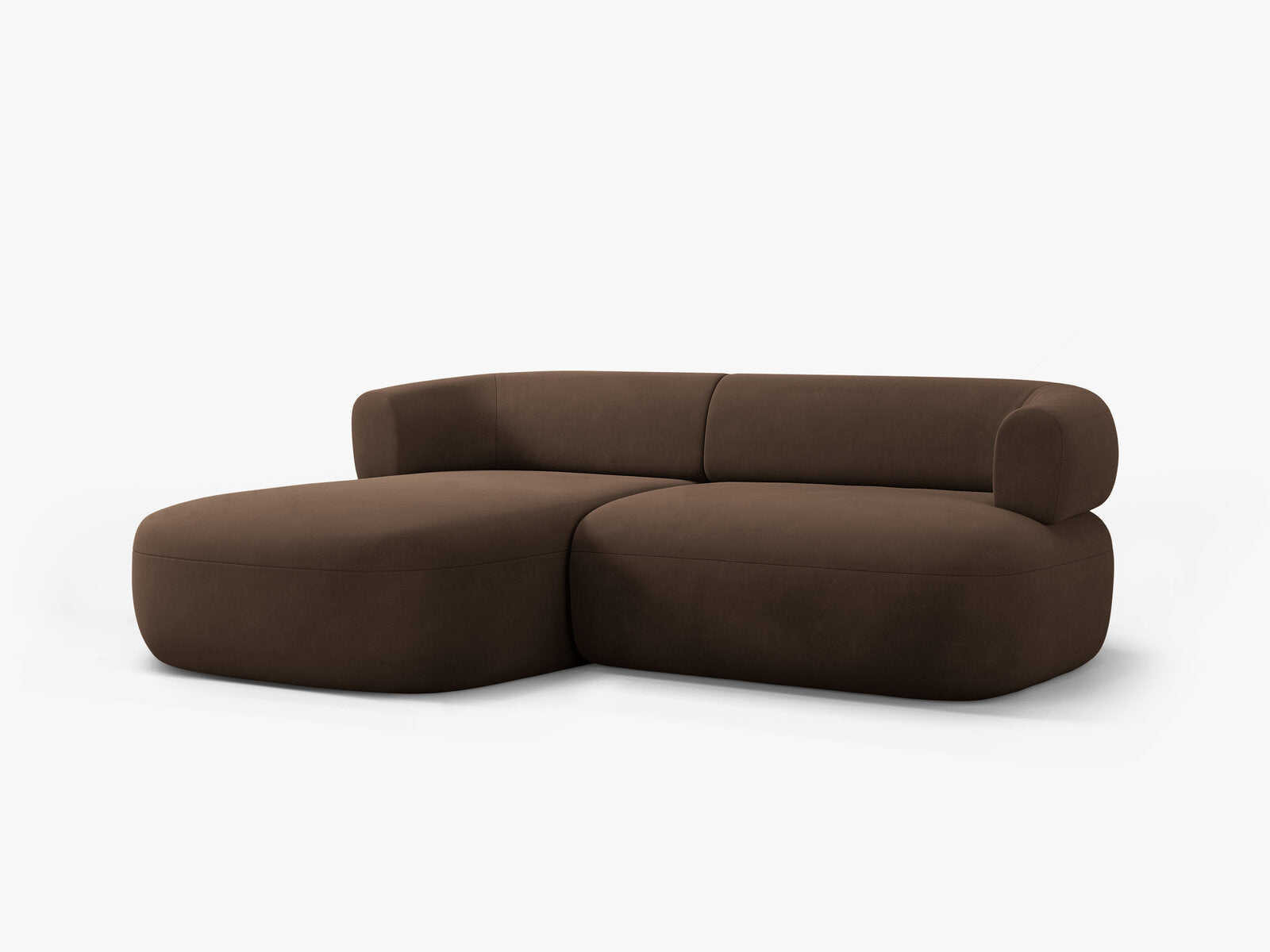 Micadoni 5-Sitzer Ecksofa Jenny Kleine Version Links Samt Salvador Schokolade