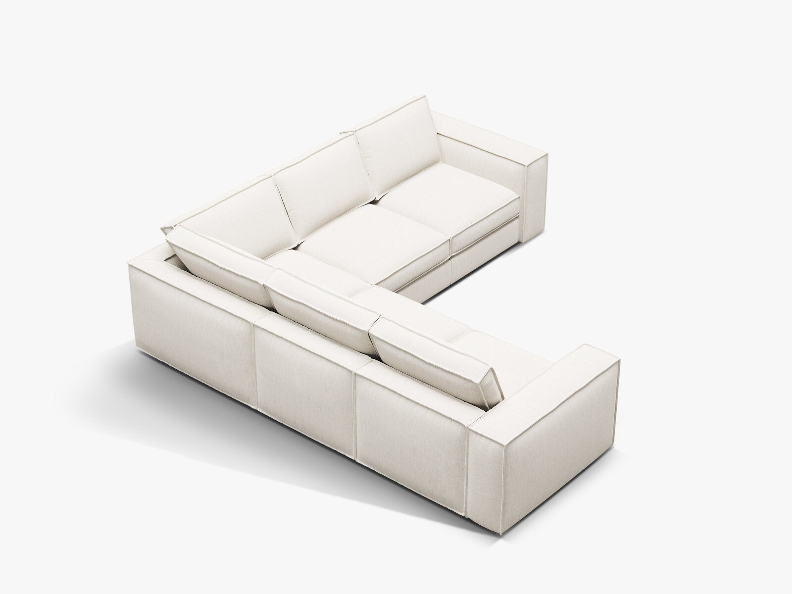 Micadoni modulares symmetrisches Ecksofa Pola 4-Sitzer Weiß