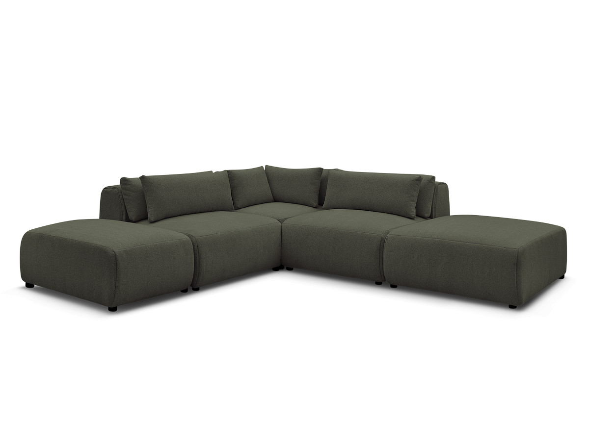 Bobochic Jana Ecksofa Melange-Stoff Grün
