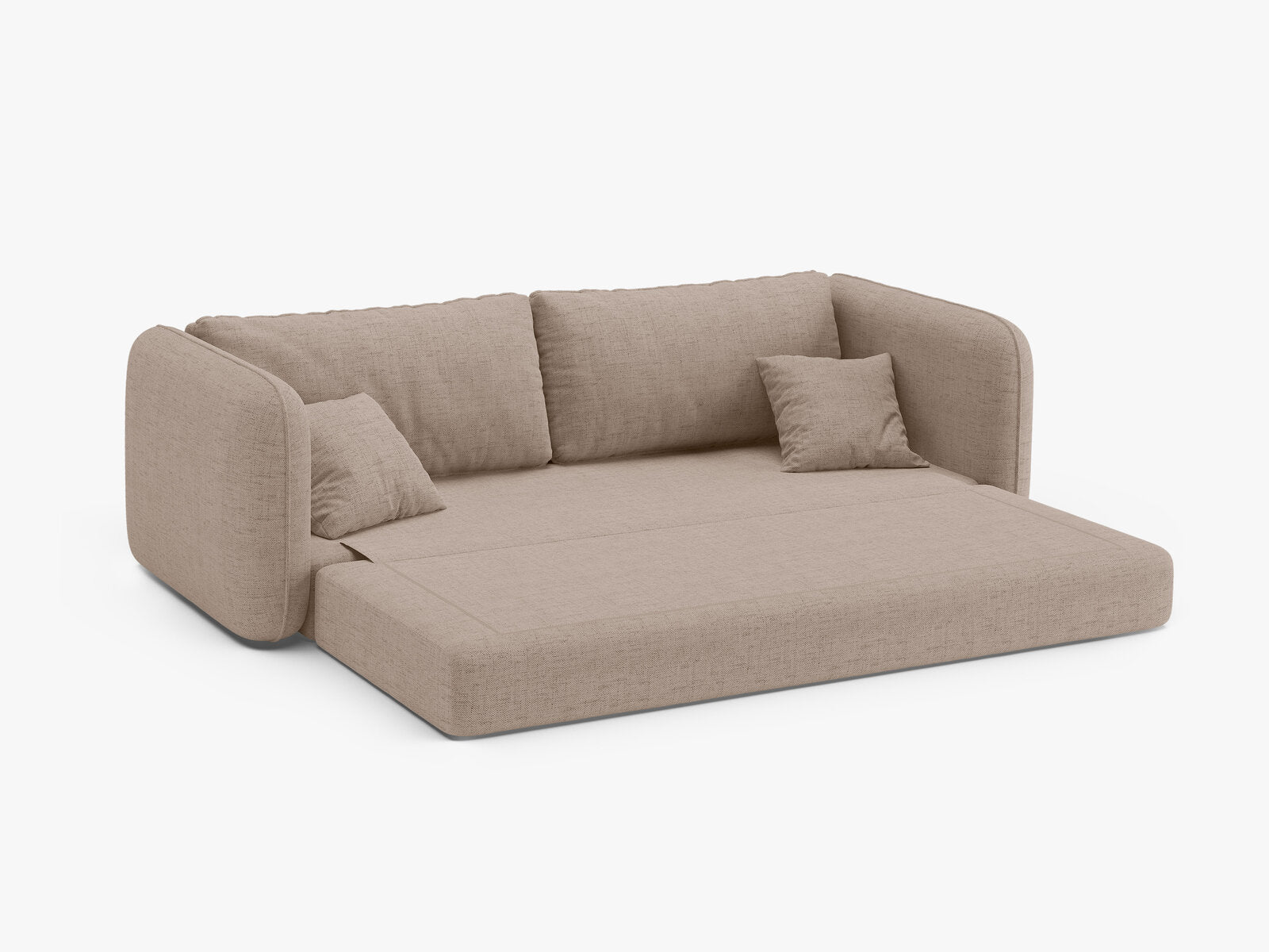 Micadoni Sofa mit Schlaffunktion Dormi 3-Sitzer Strukturierter Stoff Moly Cappuccino