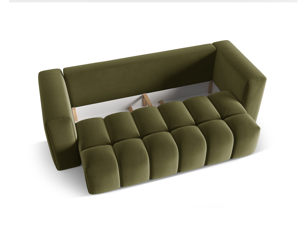 Cosmopolitan Design Schlafsofa Verona 3-Sitzer mit Bettkasten Samt Casino Hellgrün