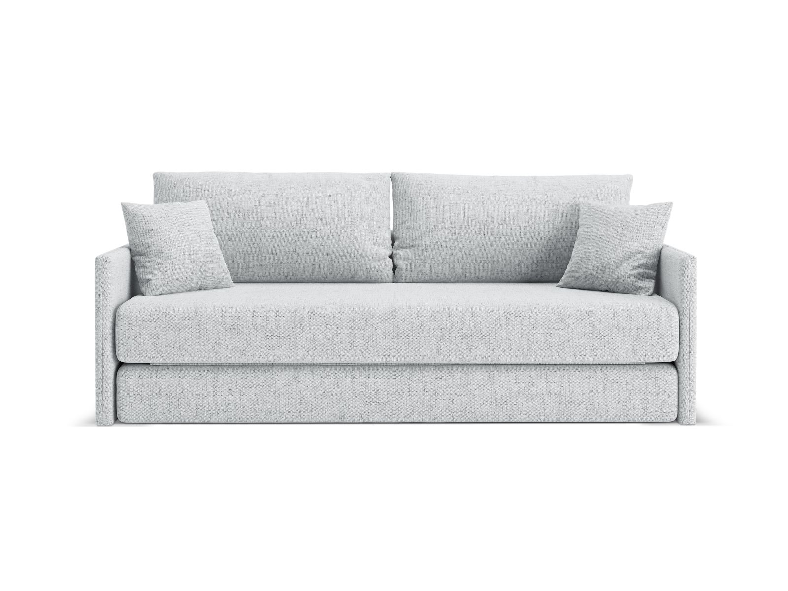 Cosmopolitan Design Schlafsofa Shannon 3-Sitzer Strukturierter Stoff Moly Hellgrau