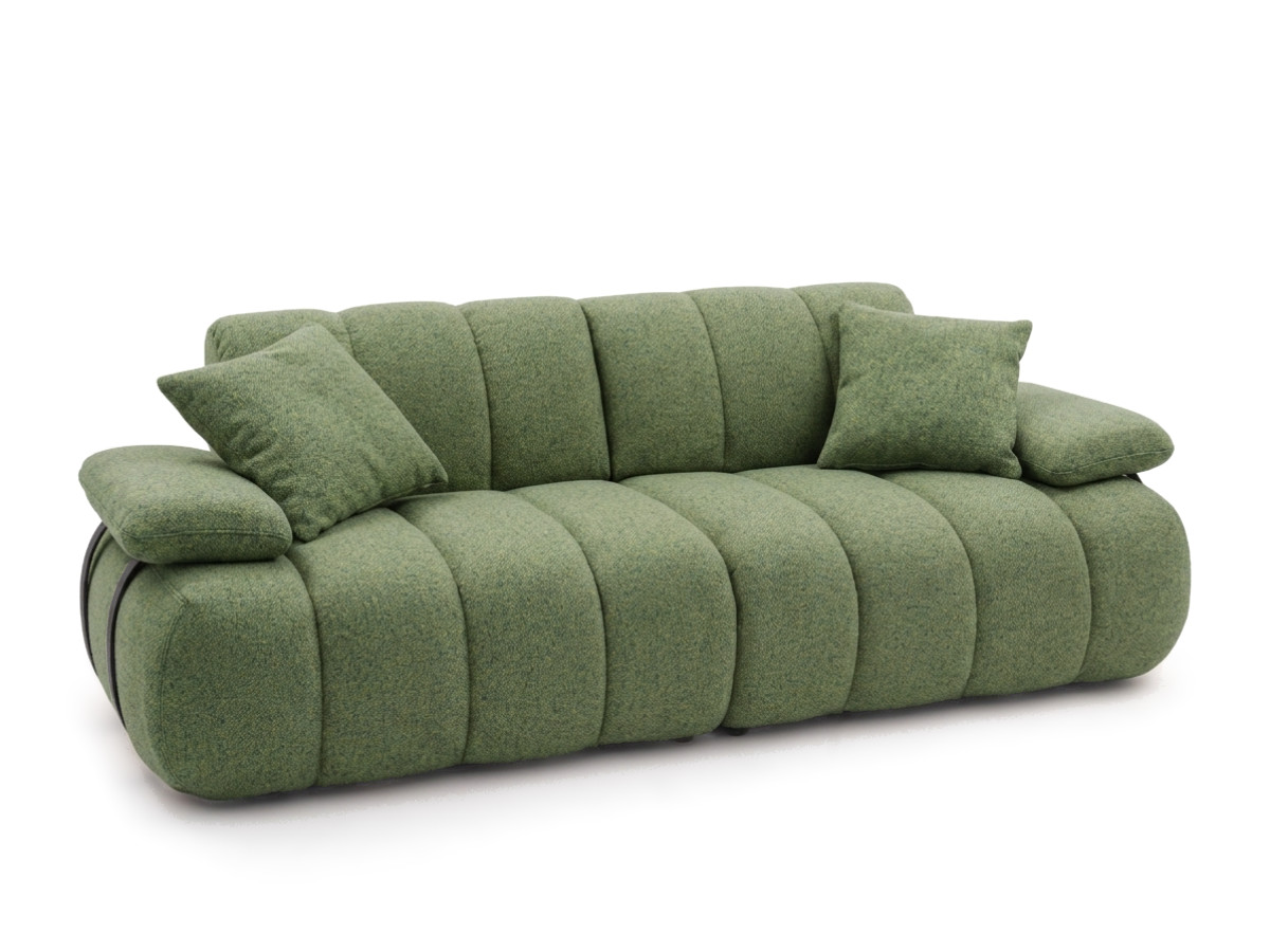 Bobochic Rivoli Sofa 4-Sitzer Melange-Stoff Grün