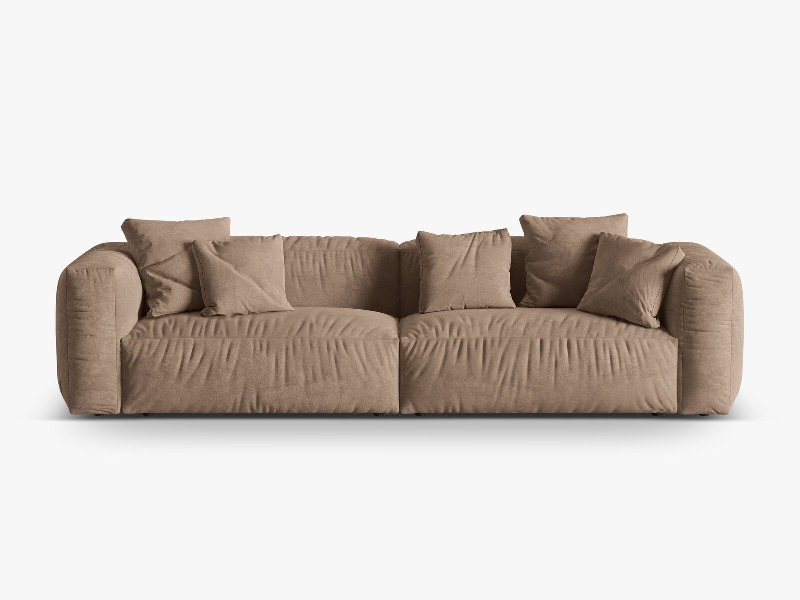 Micadoni Sofa Martina 4-Sitzer Samt Vogue Dunkelbeige