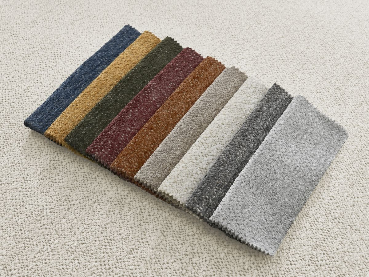 Bobochic Atilla Ecksofa mit Schlaffunktion und Bettkasten und Pouf Melange-Stoff Weiß Ecke rechts