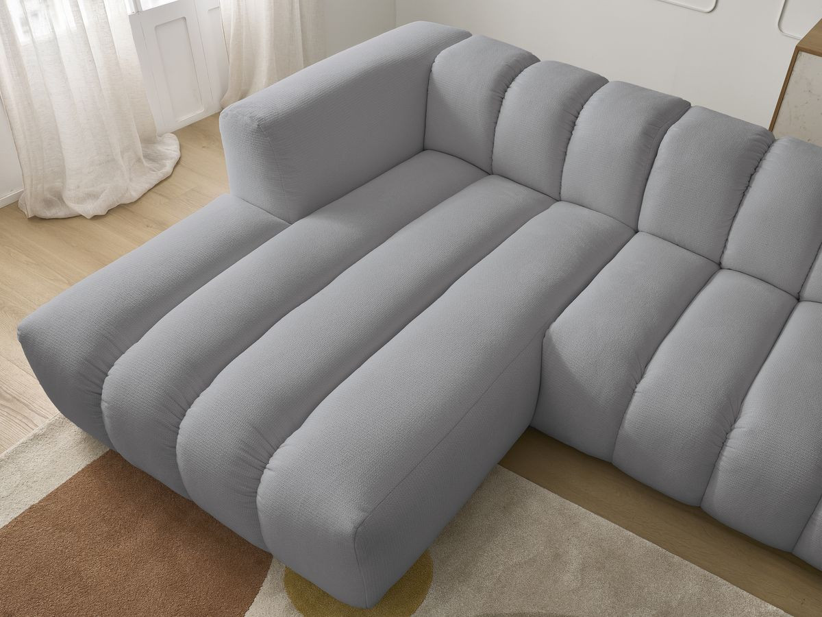 Bobochic Talia Ecksofa Melange-Stoff Hellgrau Ecke links