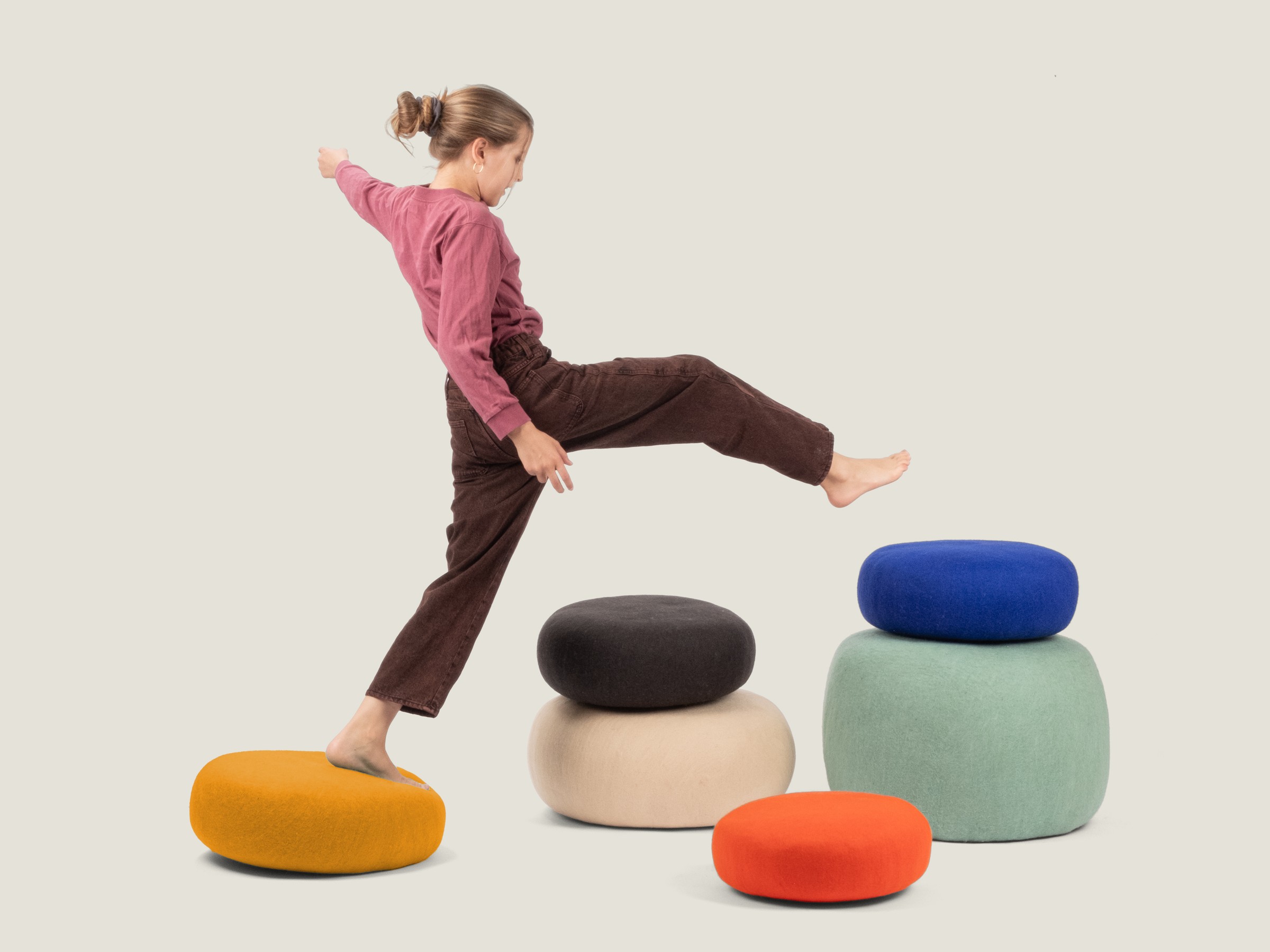 myfelt Fine Colour Pouf Türkis Ø 38 x 14 cm