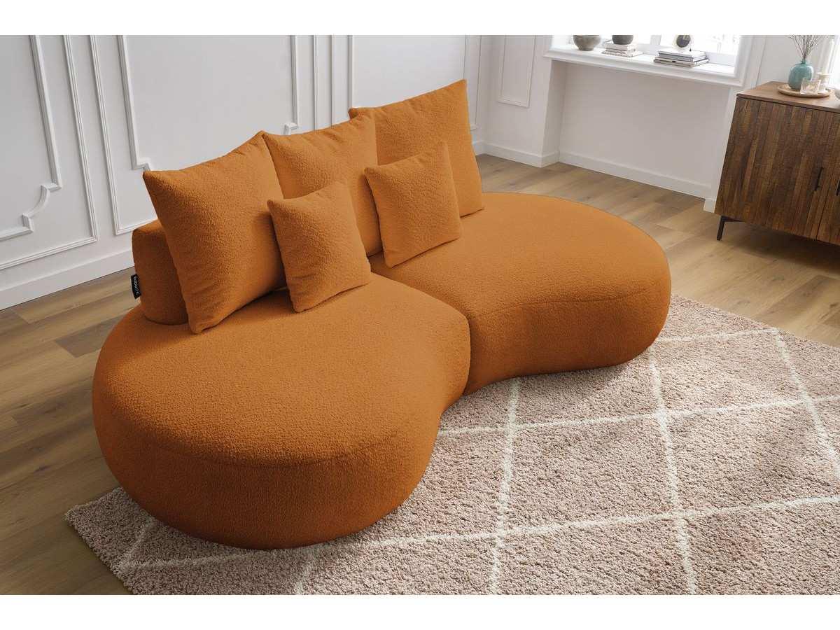 Bobochic Saint-germain Sofa 3-Sitzer Bouclé-Stoff Gelb