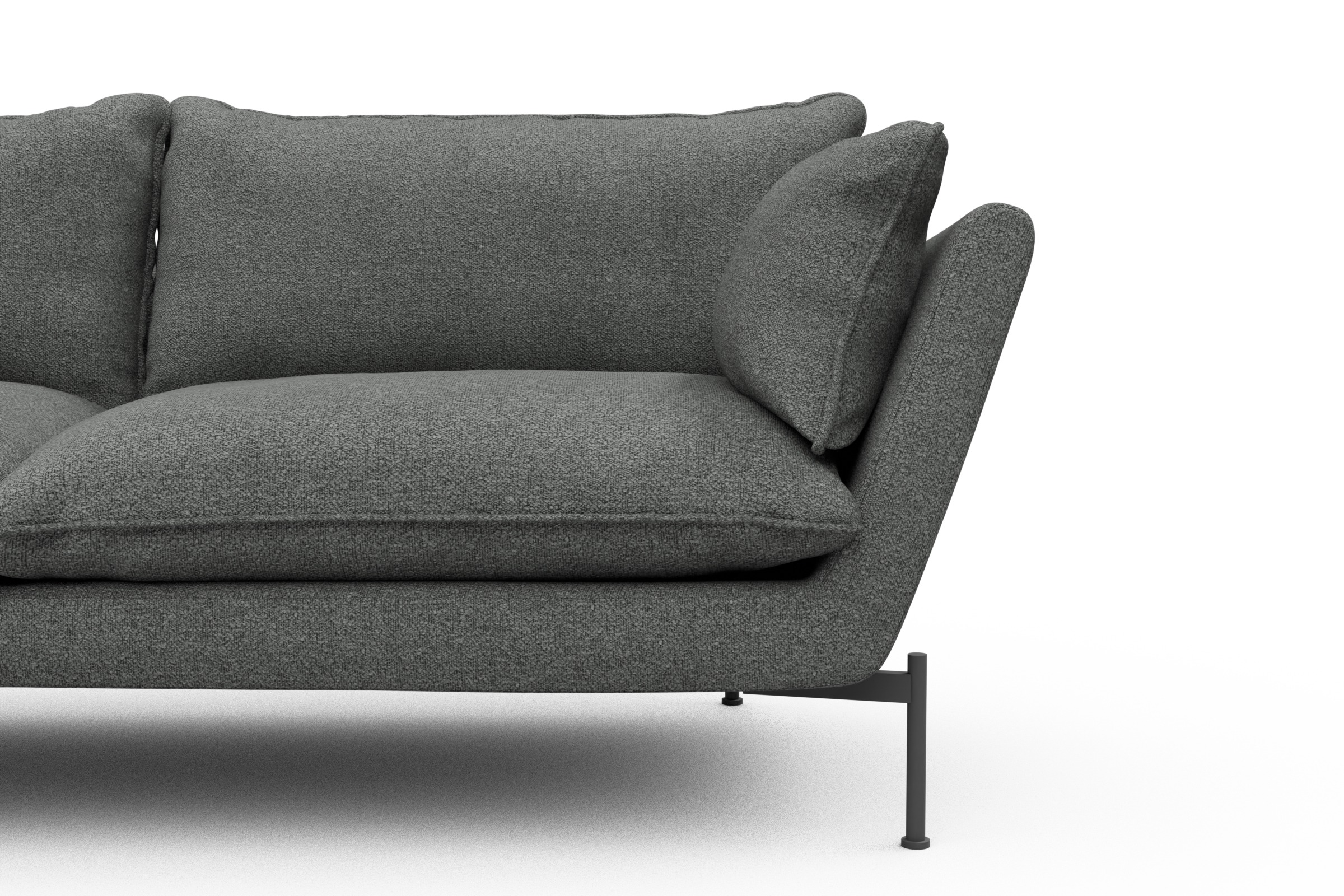 Sofa Anton PREMIUM 3-Sitzer Boucle-Ash-Grey