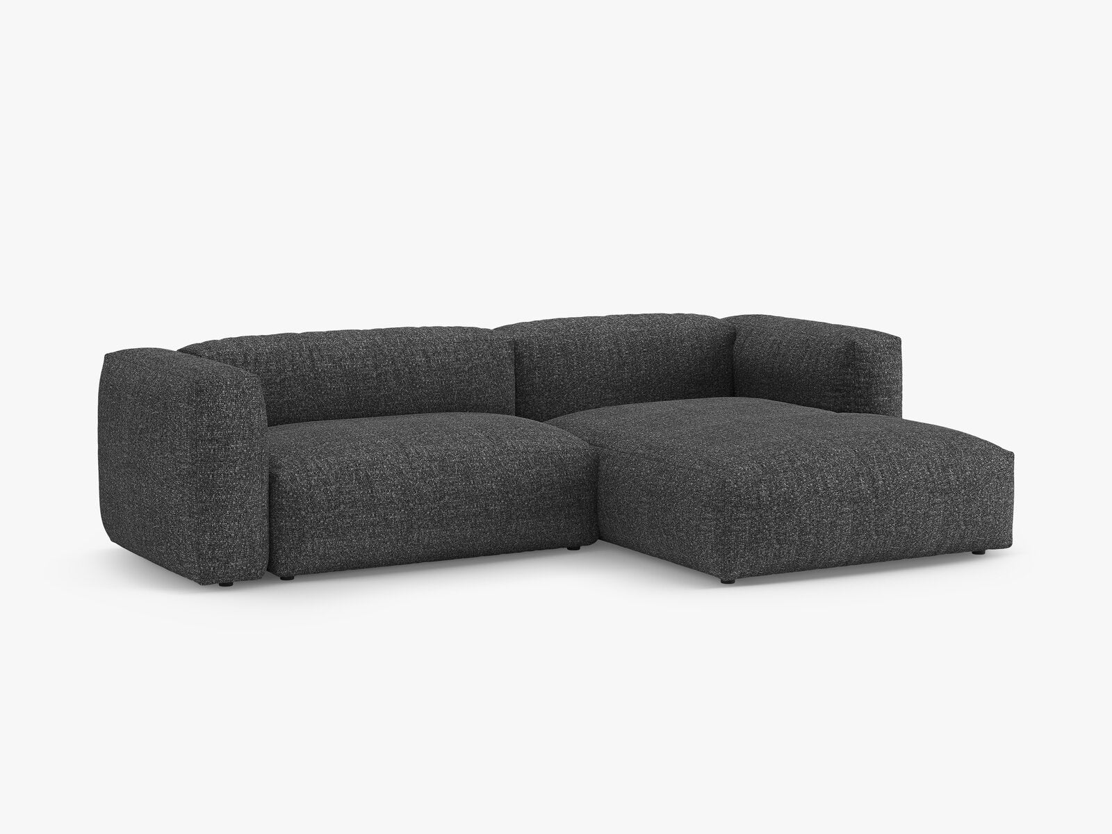 Micadoni Martina Ecksofa 4-Sitzer mit Schlaffunktion Rechts Boucle Monet Anthrazit