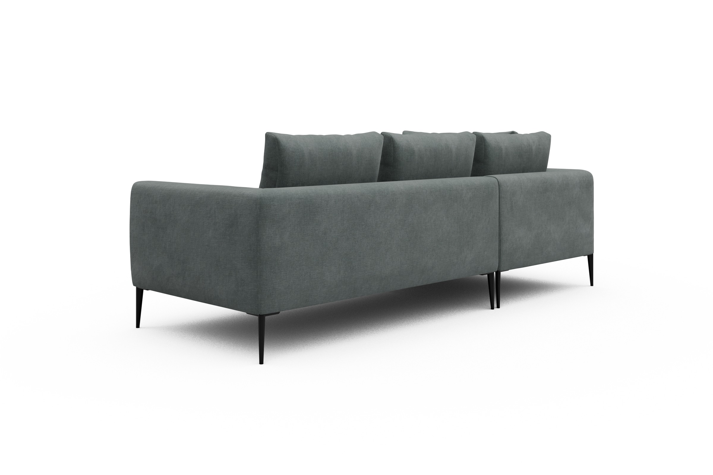 Ecksofa Paul Relax-Ecke links mit 2-Sitzer Smooth-Silver-Grey