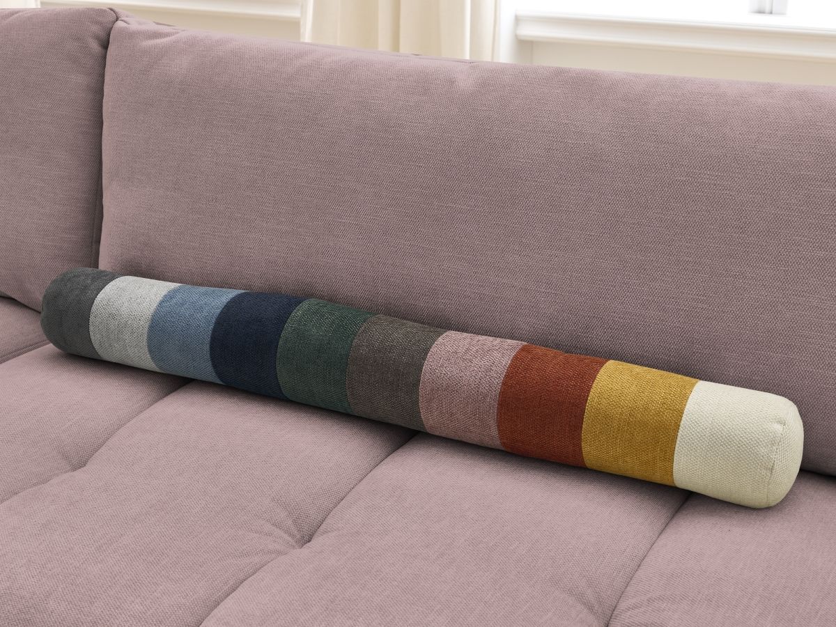 Bobochic Fuji Ecksofa mit Schlaffunktion und Bettkasten 282 × 204 cm Stoff Rosa Ecke links