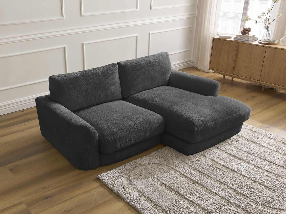 Bobochic Leonore Ecksofa Strukturstoff Schwarz Ecke rechts