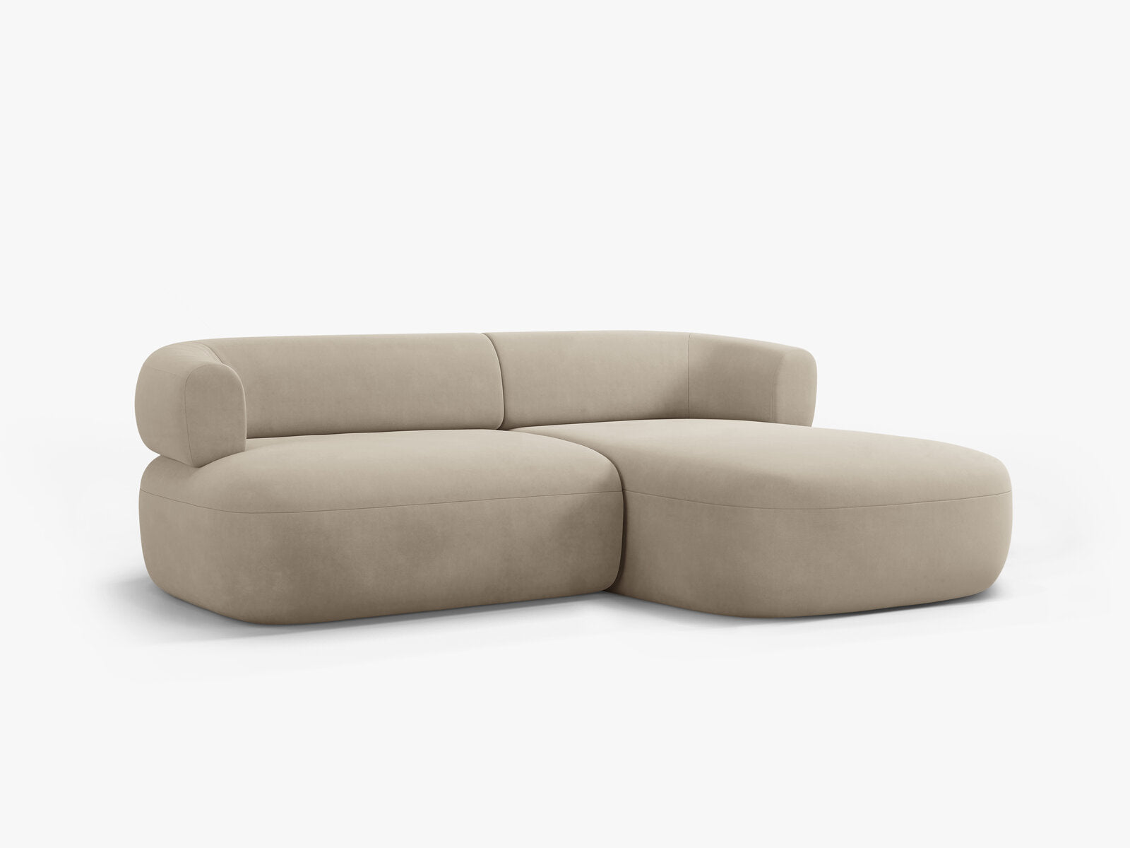 Micadoni 5-Sitzer Ecksofa Jenny Kleine Version Rechts Samt Salvador Beige