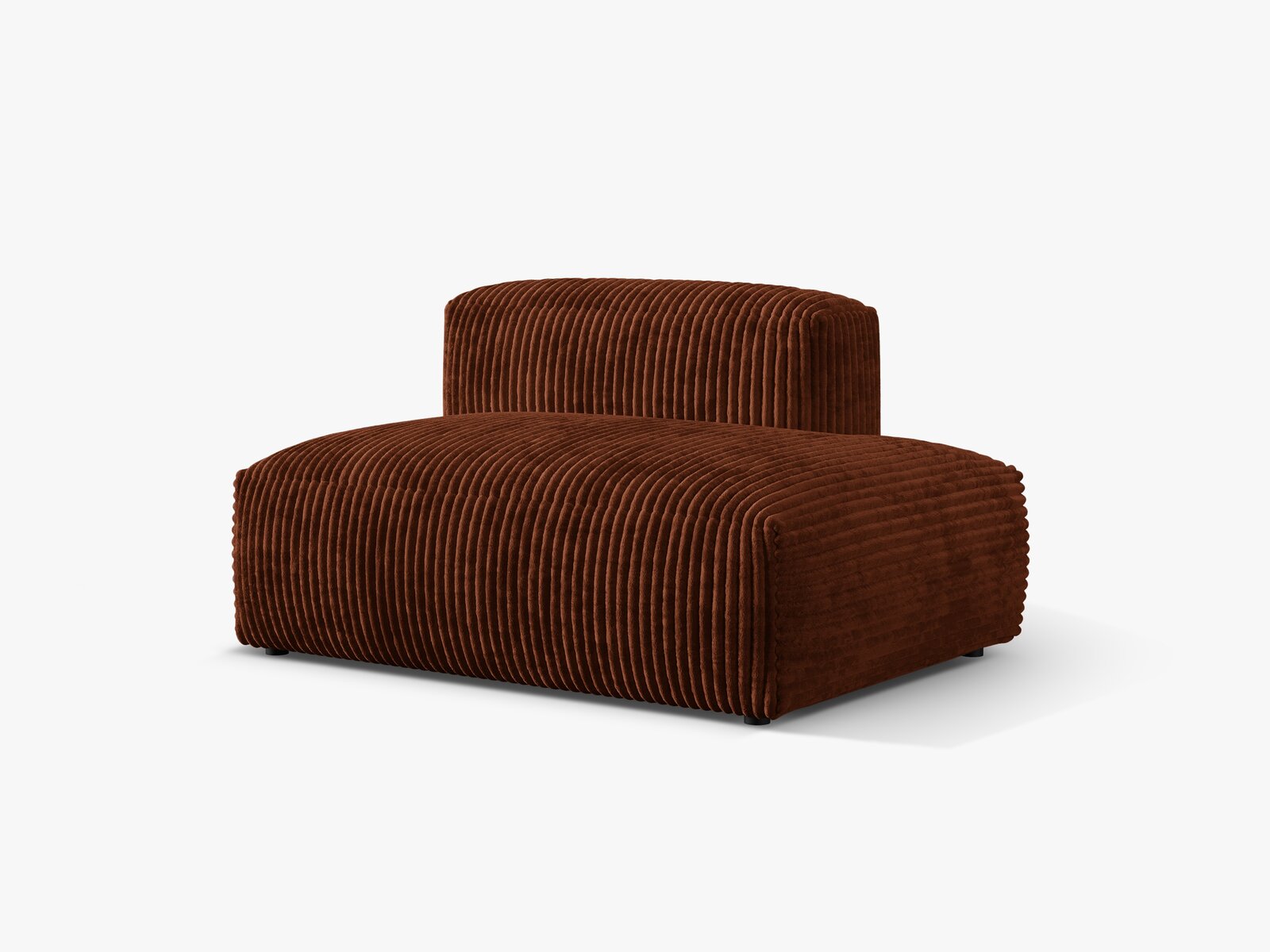 Micadoni Ecksofa-Modul Martina 1-Sitzer Kord Tilia Ziegel Rechts