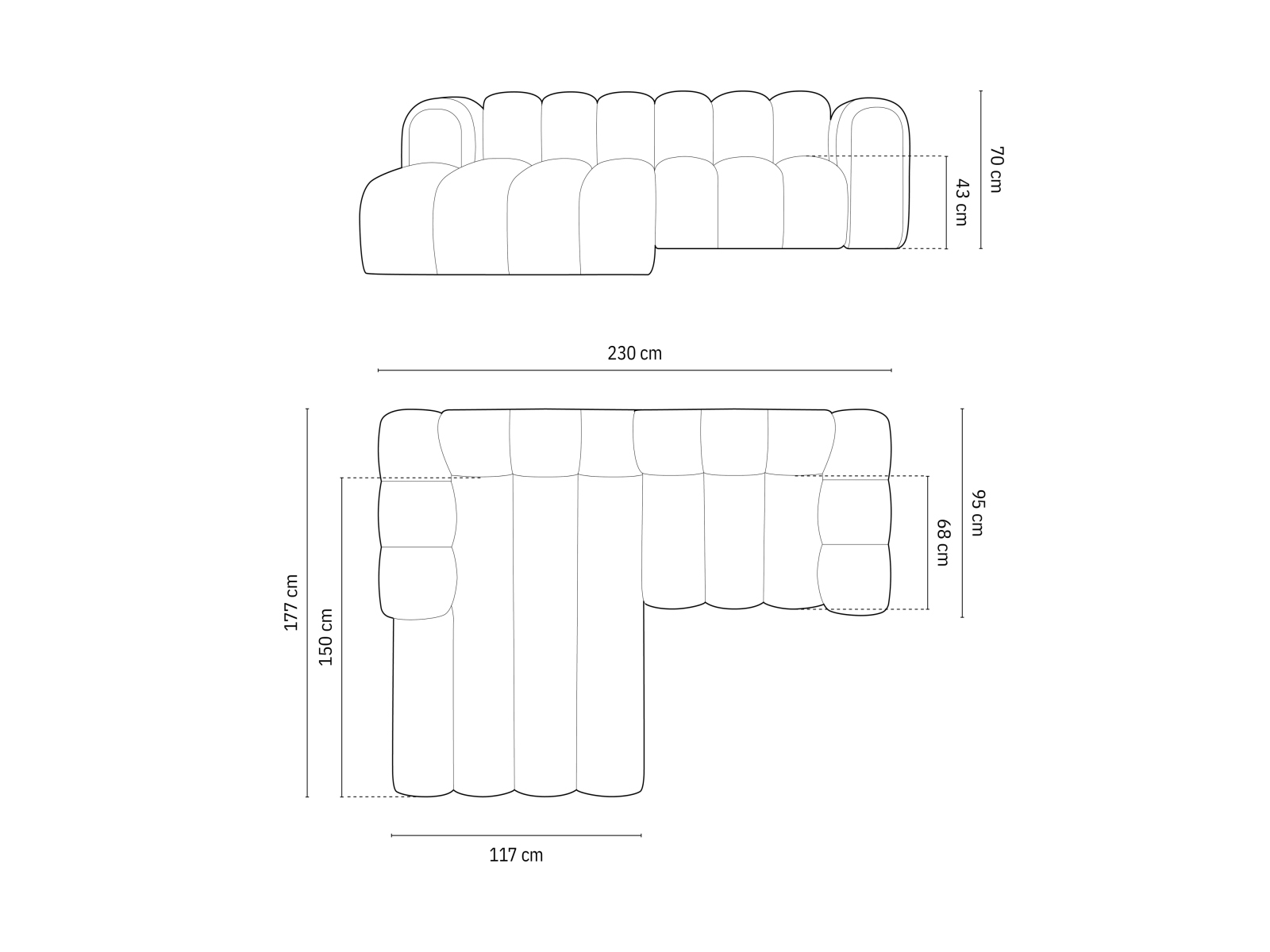 Micadoni Modulares Ecksofa Lupine 3-Sitzer Links Samt Salvador Flaschengrün
