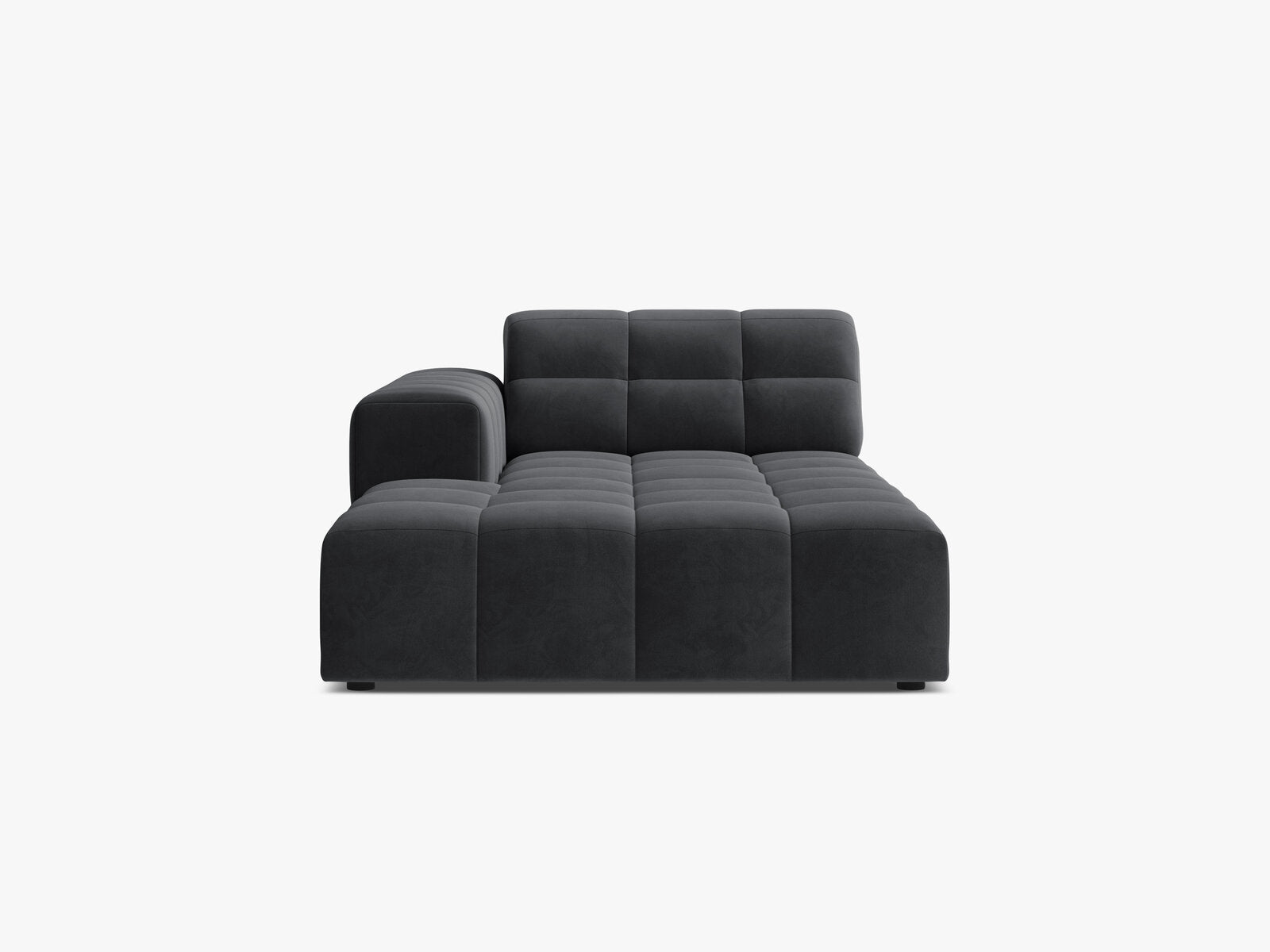 Micadoni Jennifer Chaiselongue Links Samt Bluvel Grau