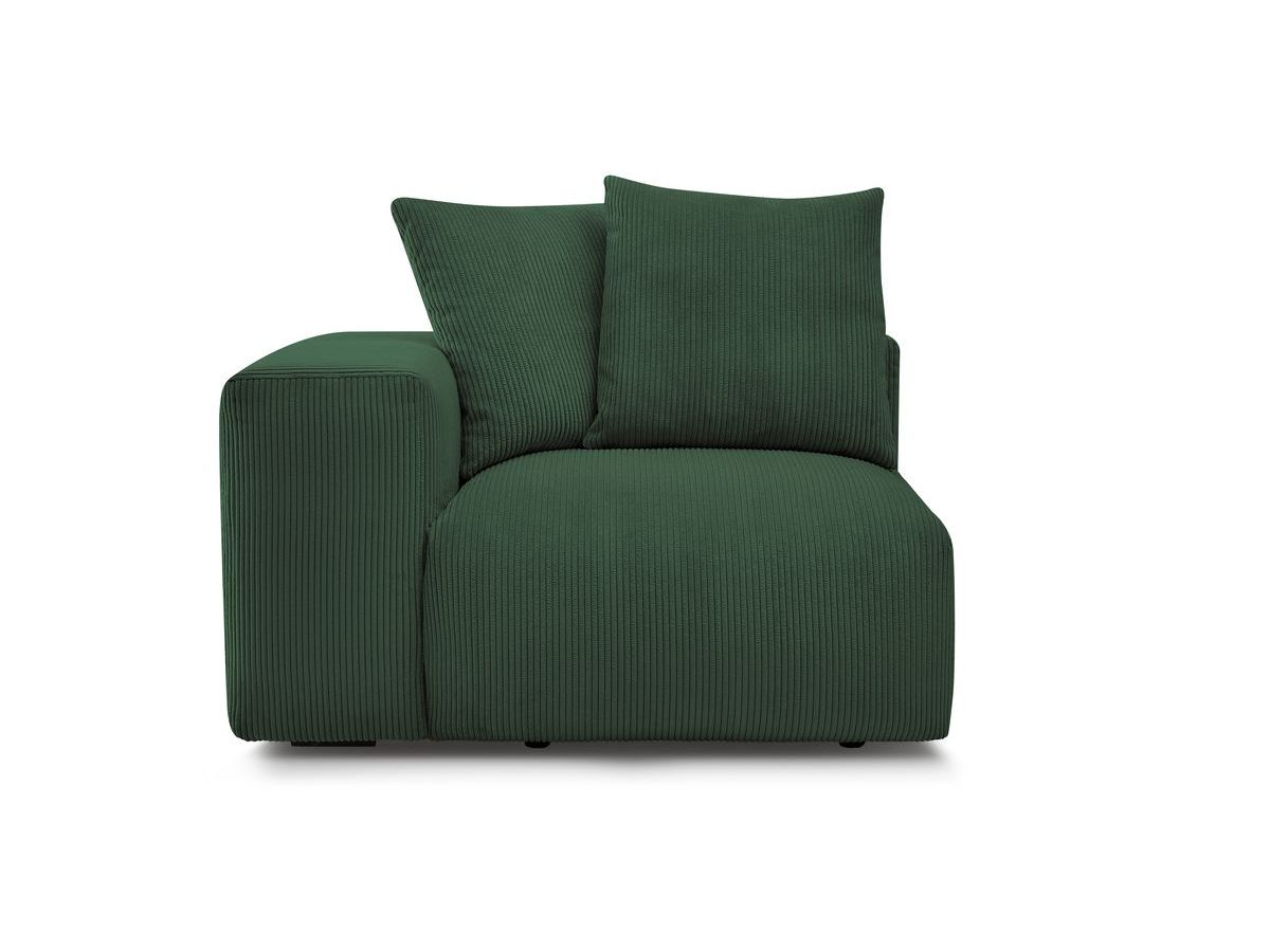 Bobochic Voltaire Sofamodul 1-Sitzer 130 × 100 cm Cordsamt Grün Ecke links