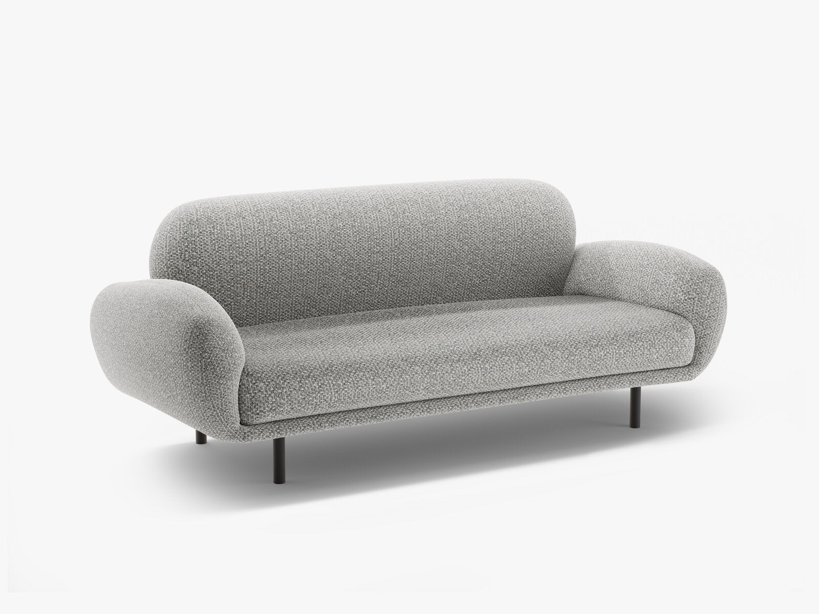 Micadoni Sofa Poppy 2-Sitzer große Version Chenille Silencio Grau