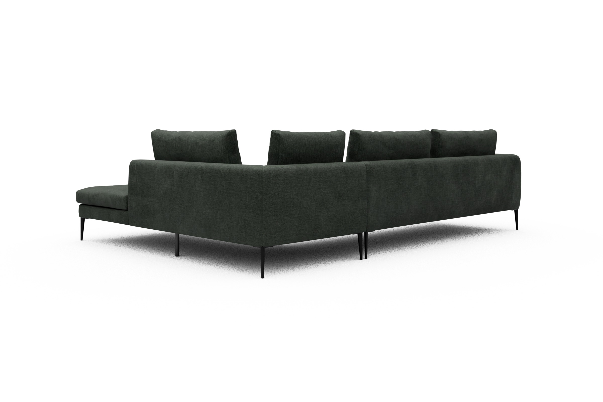 Ecksofa Paul Relax-Ecke links mit 3-Sitzer Aivi-Pine-Green