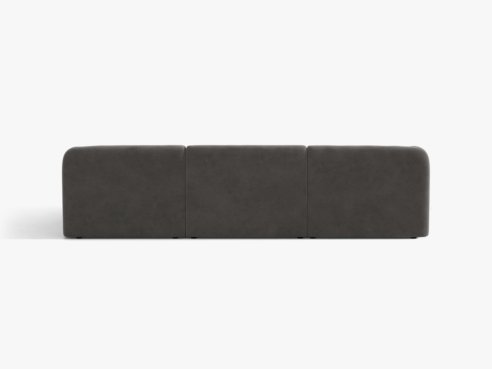 Micadoni Ecksofa Miley 4-Sitzer Samt Venus Grau Rechts