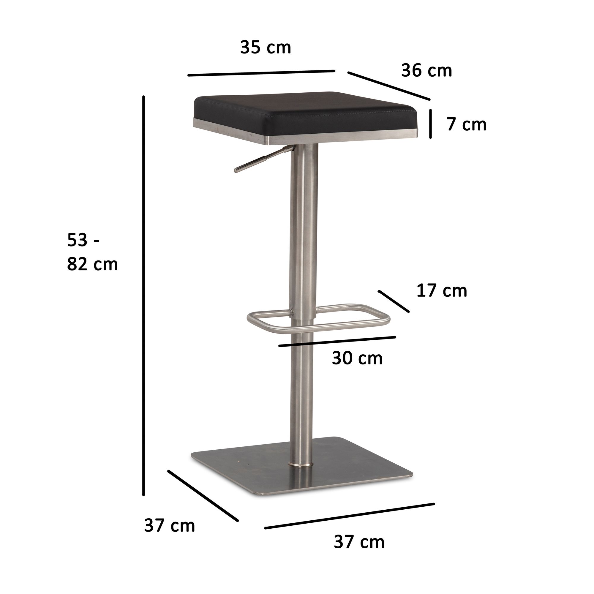 Barhocker Grotli Metall Schwarz Hoehe 82 cm