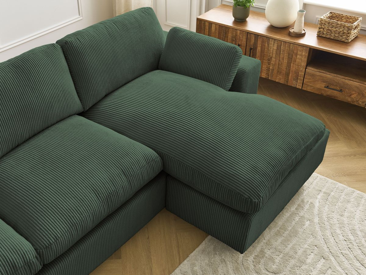 Bobochic Belair Ecksofa 280 × 139 cm Cordsamt Grün