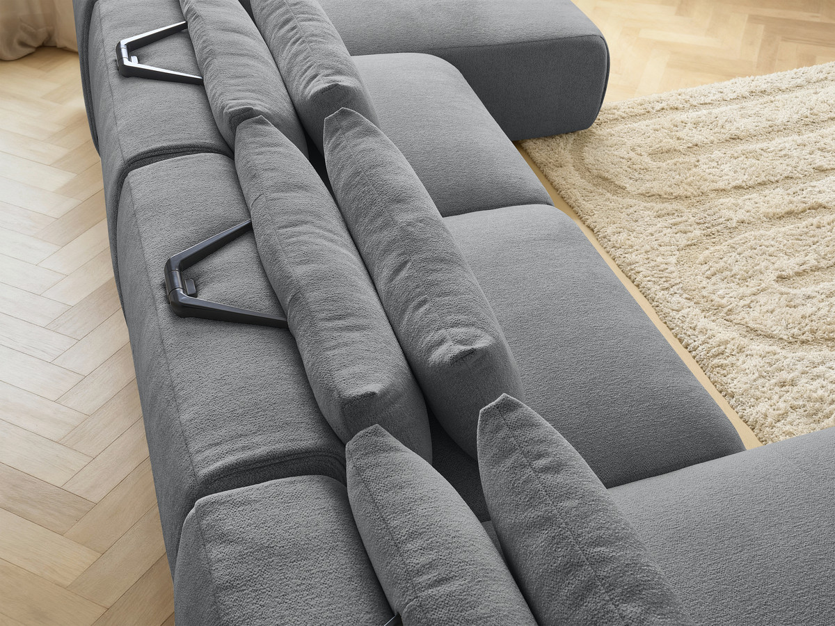 Bobochic Jana Wohnlandschaft Melange-Stoff Dunkelgrau