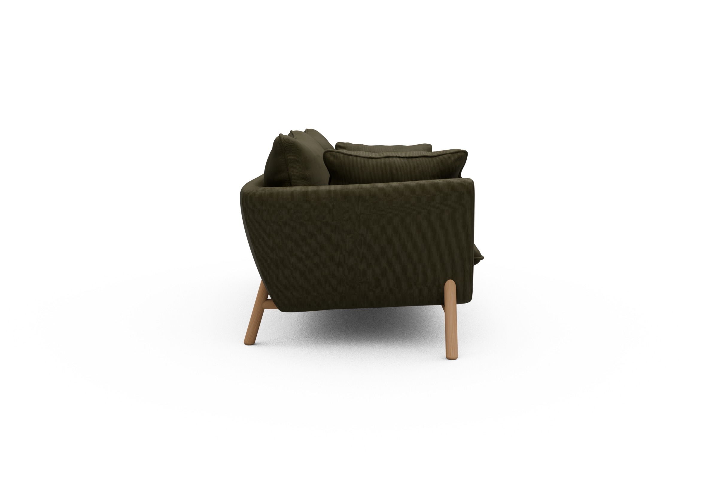 Sofa Emil PREMIUM 2-Sitzer Beinfarbe Eiche Natur Cordufine-Pine-Green