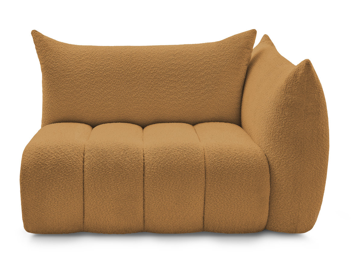 Bobochic Azra Sofamodul 2-Sitzer 143 × 112 cm Bouclé-Stoff Gelb Ecke rechts