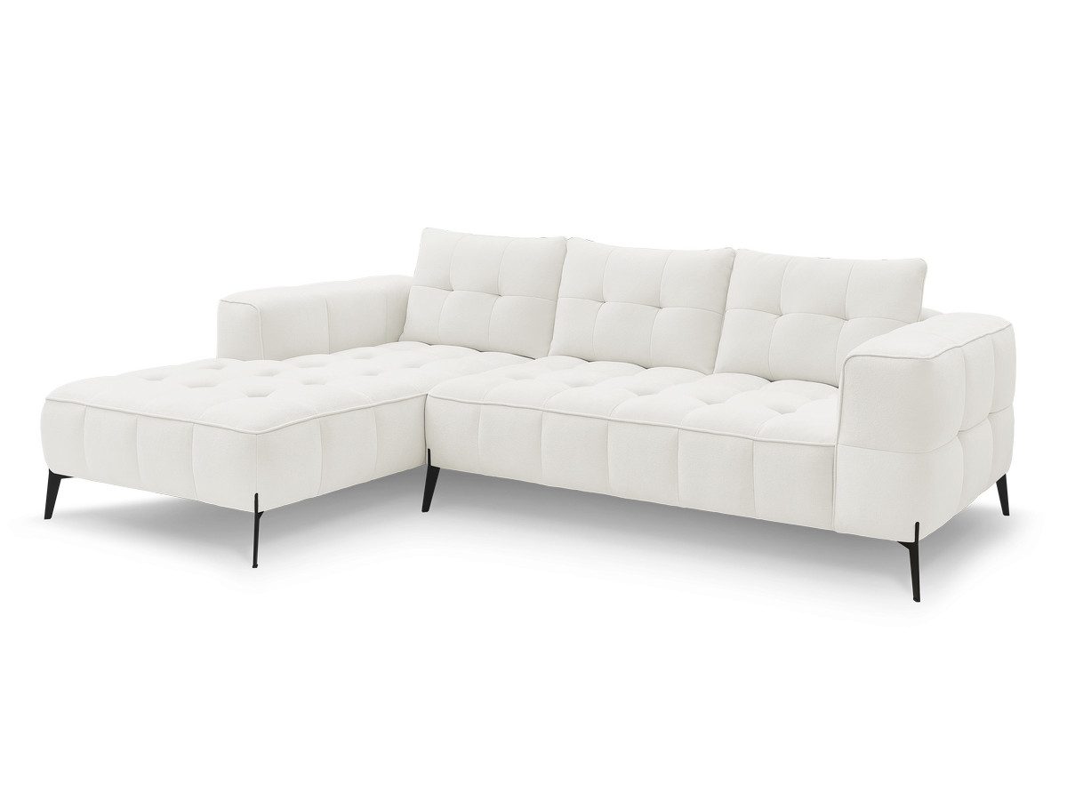 Bobochic Anis Ecksofa Strukturstoff Weiß Ecke links