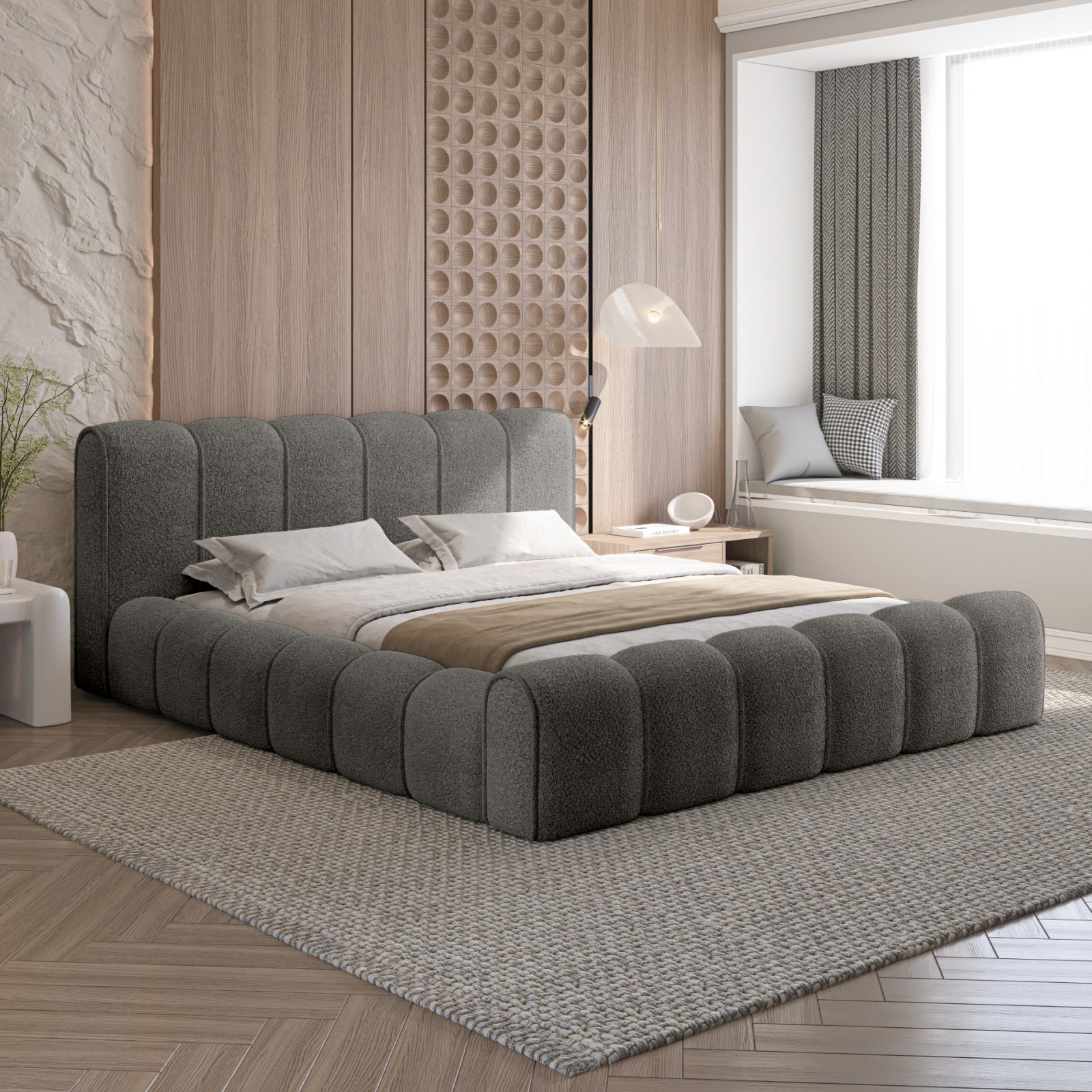 Polsterbett Belio Boucle 180x200 mit Holzrahmen Quelle 92