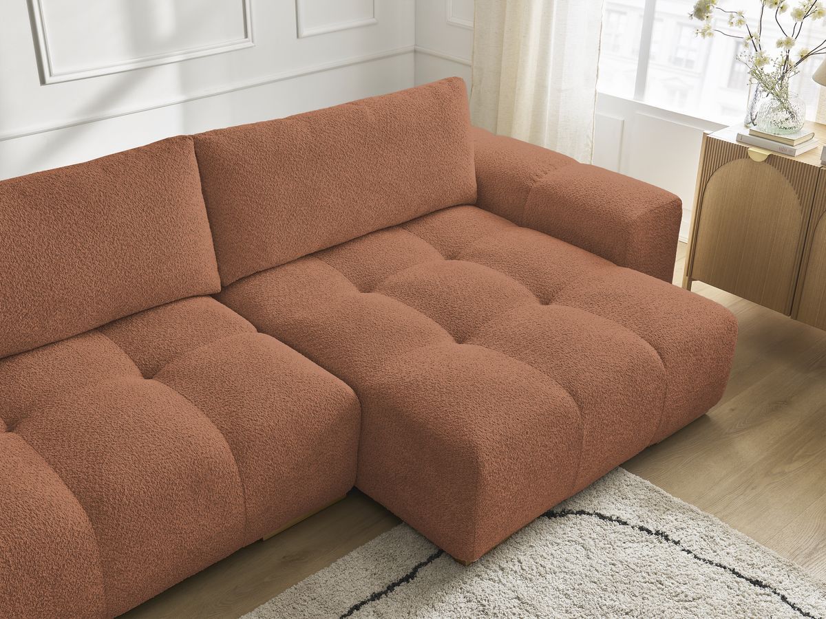 Bobochic Anakin Wohnlandschaft, 3 Kissen Bouclé-Stoff Orange