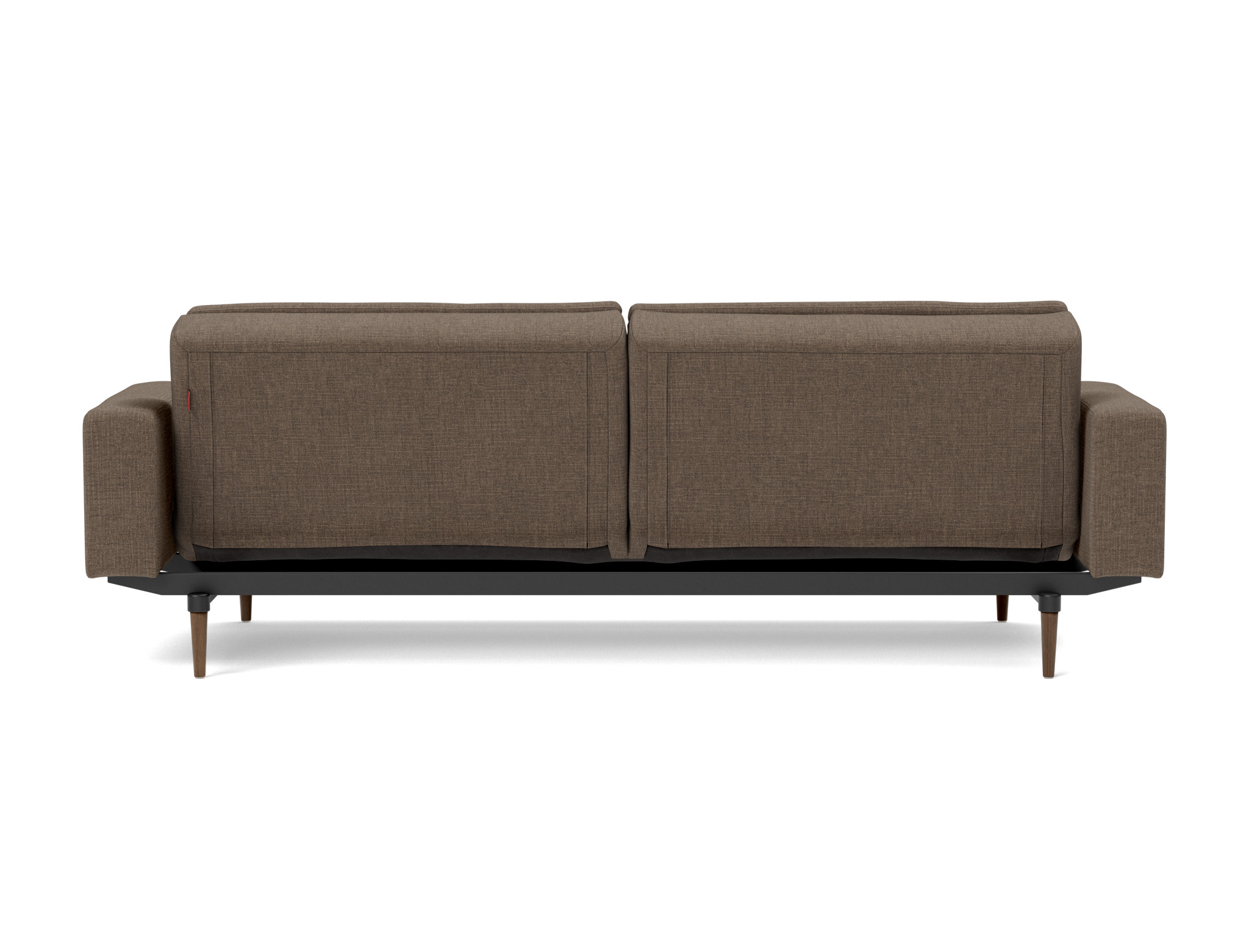 Schlafsofa Dublexo mit Armlehnen Chenille Esina 411-Cedar-Brown Beine Styletto Eiche dunkel