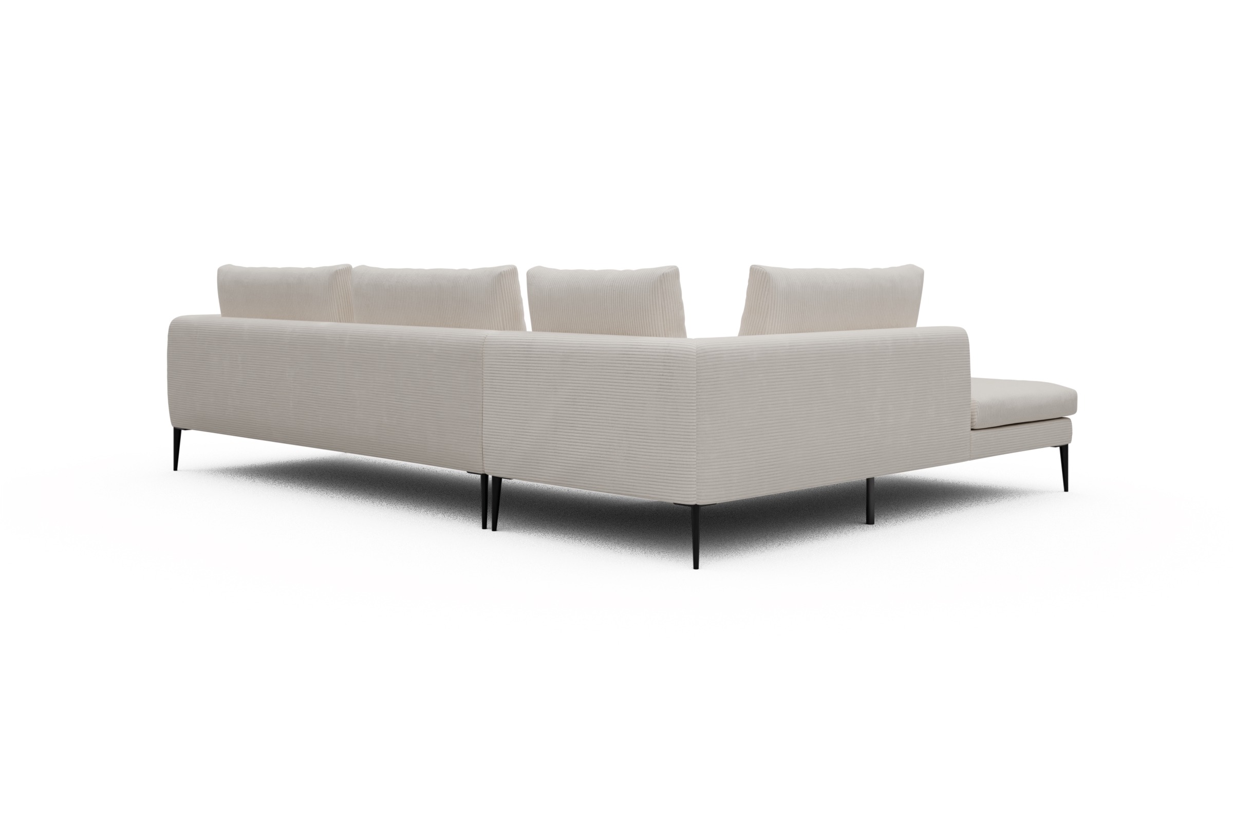 Ecksofa Paul Relax-Ecke rechts mit 3-Sitzer Corduroy-Ivory