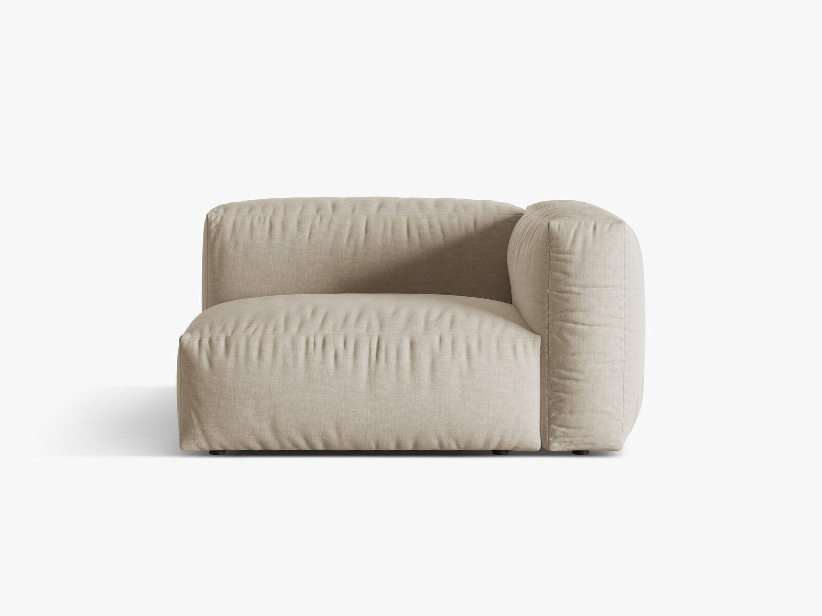 Micadoni Eckmodul Martina 1-Sitzer Rechts Strukturierter Stoff Boston Helles Beige
