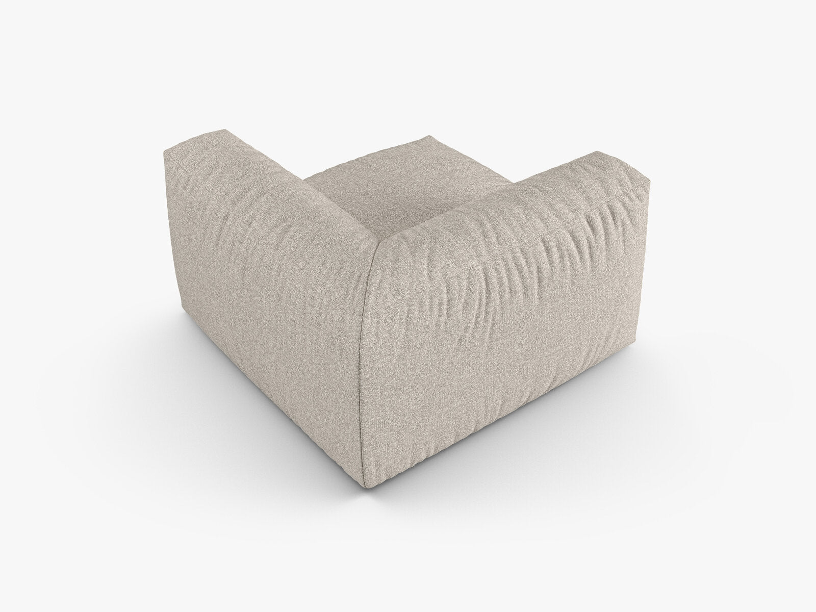 Micadoni symmetrisches Eckmodul Martina 1-Sitzer 90cm Sitztiefe Boucle Monet Beige