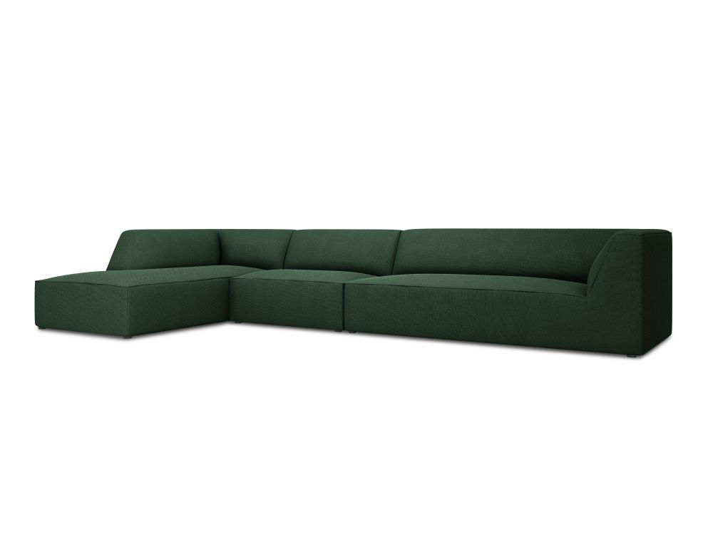 Cosmopolitan Design Ecksofa Siena 5-Sitzer Strukturierter Stoff Ottawa Grün Links