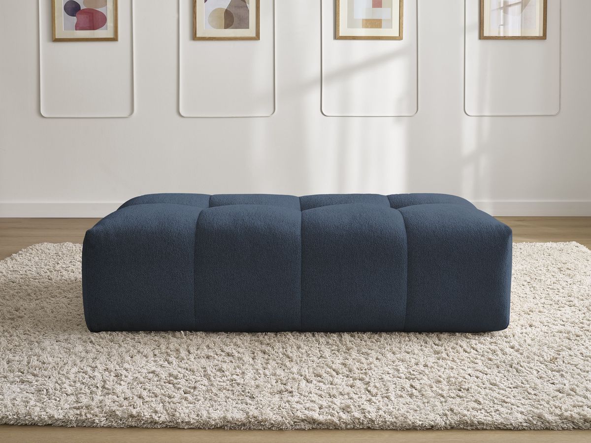 Bobochic Everest Pouf 140 × 70 cm Melange-Stoff Dunkelblau